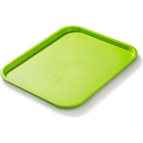 Plateau de service rectangulaire - 1 unité - Polypropylène robuste - Bords arrondis et lavable - Pour restaurants et cafétérias - 45x35 cm Vert (1/5)
