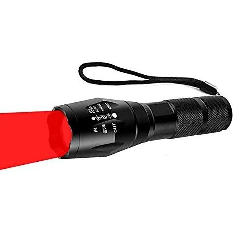MINKUROW Linterna Roja, Antorcha De Caza Con Antorchas De Señal De Luz Roja 1 Modo Linterna Táctica Roja Con Zoom Para Astronomía Visión Nocturna Senderismo (1/5)