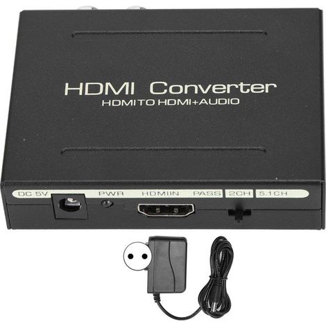 Répartiteur audio HDMI, adaptateur audio optique RCA L/R HDMI vers HDMI SPDIF, 100-240 V (1/4)