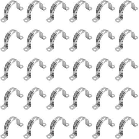 Collier de serrage en acier inoxydable de type U, collier de serrage semi-circulaire pour tuyau d'air et d'eau, fixations pour tuyaux d'eau 50mm (1/5)