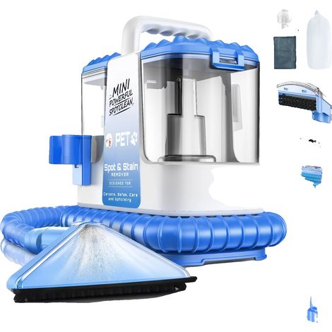 Smacchiatore, potenza di aspirazione 32 kPa, design portatile, blu, spina europea 100-240 V. (1/2)
