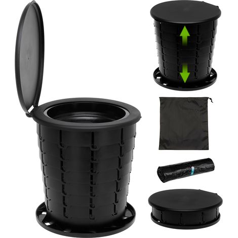 Briebe WC1184 WC Portátil Plegable Inodoro Viaje para Camping, Compacto 3 en 1 Baño Seco Autocaravana, Coche  Negro (1/5)