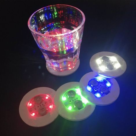 Dessous de verre lumineux à LED, autocollants clignotants colorés pour bouteilles, sous-verres lumineux pour vendeurs ambulants, tasses de thé au lait, bars et boîtes de nuit. (1/5)
