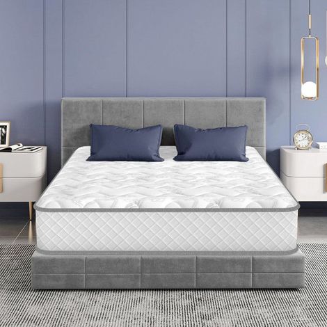 Matelas Double 140 x 190 x 28 cm, Hybride Mousse & Ressorts Ensachés, Blue Latex, Soutien Mi-Ferme, Design Ergonomique, Respirant (1/5)