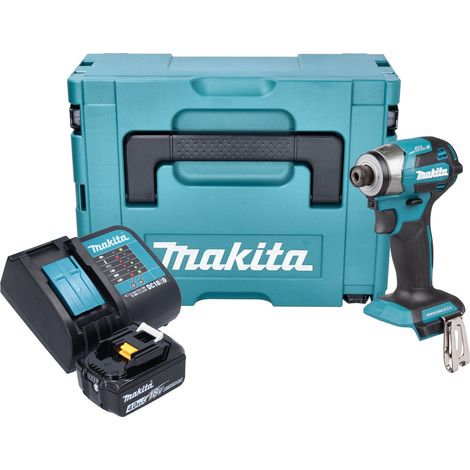 Llave de impacto sin cable Makita DTD 173 SM1J 18 V 180 Nm 1/4" sin escobillas + 1x batería recargable 4,0 Ah + cargador + Makpac
