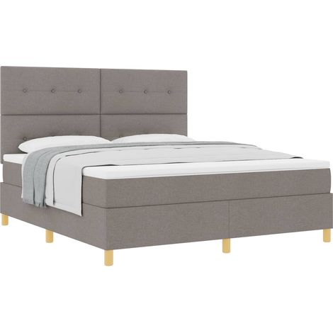 Maison Exclusive - Boxspringbett mit Kopfteil Taupe 180 x 200 cm (1/5)