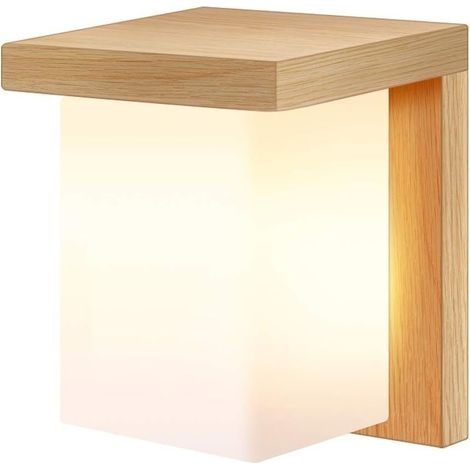 Applique Murale Décorative en Bois Massif Lampe Murale Moderne pour Chevet Salon Escalier Couloir- Série Minimalisme (1/5)