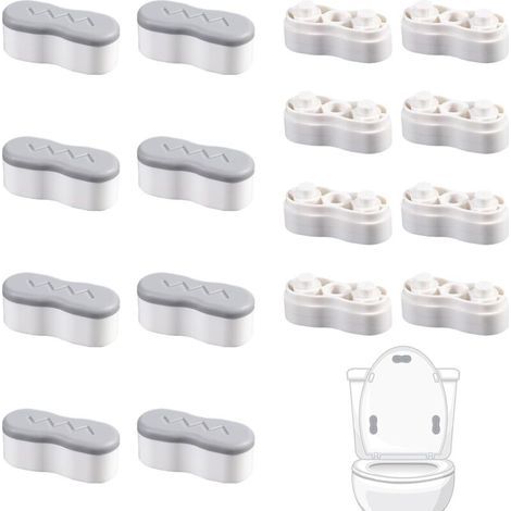 Verbesserter Toilettensitz-Puffer für gebogene Sitze – Für mehr Komfort, kompatibel mit den meisten Toilettensitzen – 8-teilig (1/5)