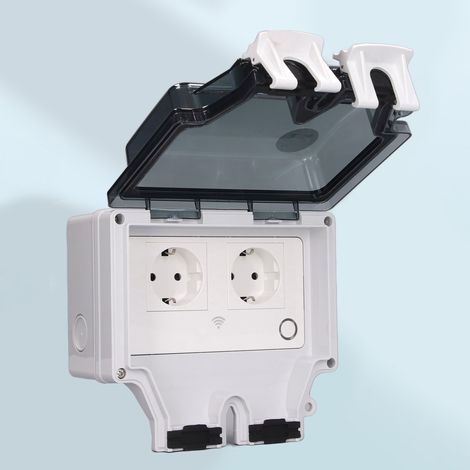 Prise extérieure étanche intelligente WiFi IP66, type 86, résistante à la pluie, 16 A, 110-250 V, style européen SNW-2SR (1/5)