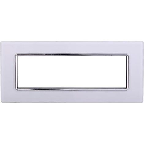 Ettroit Plaque compatible Bticino Livinglight 7 modules verre blanc - LN84701