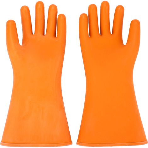 Gants d'électricien isolés haute tension (1 paire), en caoutchouc résistant aux coupures et imperméables, 20 000 V, résistants aux brûlures et à l'eau. (1/5)