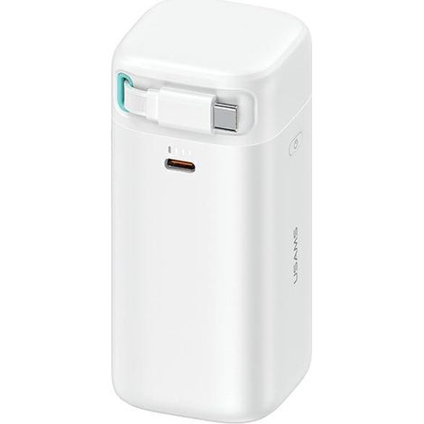 Powerbank mit einziehbarem USB-C-Kabel, USAMS 18000 mAh, PD45W, Weiß (1/5)
