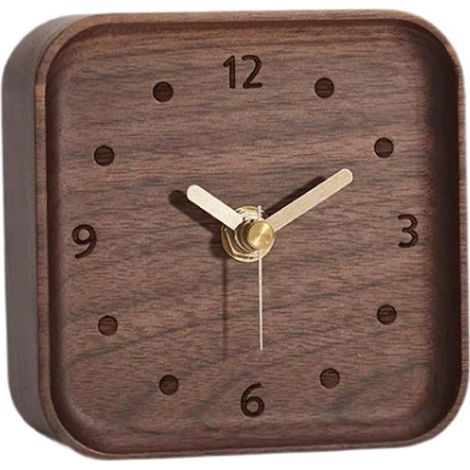 Horloge de table en bois, horloge de bureau et de chevet silencieuse, horloge en bois simple et élégante pour la chambre, le salon et la décoration intérieure (1/5)