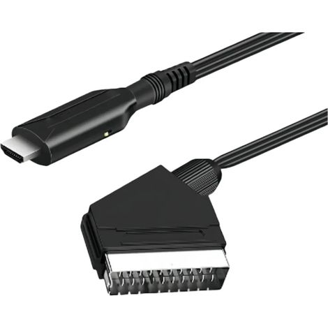 Câble convertisseur SCART vers HDMI de 1 mètre, adaptateur vidéo et audio, convertisseur pour téléviseurs HD. (1/3)