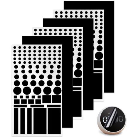 BUNTHAUS 6 PCS Filtre Spot Led Autocollant Cache Lumière,Film Teinté pour Led Couverture Autocollante,Lightdims Feuilles de Gradation,Light Dimming Sticker,Light Blackout Stickers,Cache Leds Adhesif