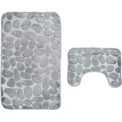 Sunrain 2 pièces Tapis de bain antidérapants Set Respirant Memory Foam Bath Tapis de bain Eau agréablement douce (1/5)