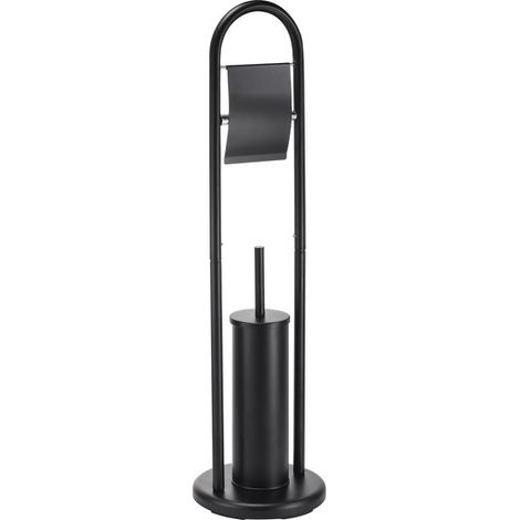 Portarrollos con escobillero  Acero Negro Combinado ABBY MSV