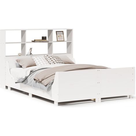 Maison Exclusive - Letto Libreria senza Materasso Bianco 140x190 cm Legno Massello