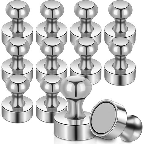 12 x 16mm Aimants Puissants  12 Pièces Petit Aimant Frigo Mini Aimants Métalliques Magnétiques Clous pour Cuisine Tableau Blanc Bureaux