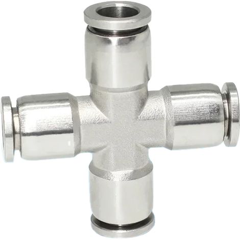 Raccord de tuyau d'air pneumatique en acier inoxydable 304 (PZA-6MM) - Raccord rapide en métal de haute qualité pour haute pression et haute température (1/5)