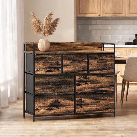 Buffet coloris marron en polyester 98 x 29 x 85 cm (1/5)