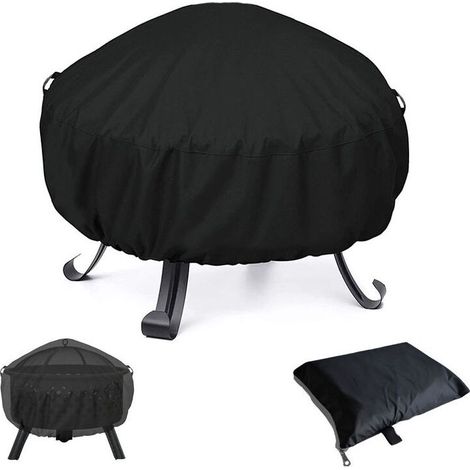 85x40cm Waterproof Round BBQ Fire Pit Cover, Windproof, Tear Resistant Fire Pit Cover, 210D Oxford Fabric Barbecue Fire Pit Cover, Fire Pit Covers (1/3)