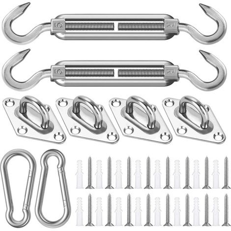 Kit di montaggio per vele parasole M5, set di ferramenta per vele parasole rettangolari e triangolari, kit di montaggio per vele parasole, kit di montaggio per vele parasole per uso esterno