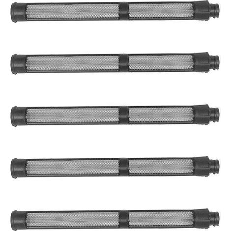 Lot de 5 grilles de filtre de pompe de pulvérisation sans air, 60 mailles de rechange pour pulvérisateurs de peinture Graco 390/395/490/495/595, construction en plastique noir et fer, 20 (1/4)