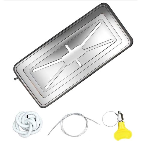 Bac de Vidange pour Climatiseur Bac a Vidange Metal Matériau en Acier Inoxydable avec Tuyau de Vidange Bac Condensat pour Climatisation (Size : 1-2P) (1/5)