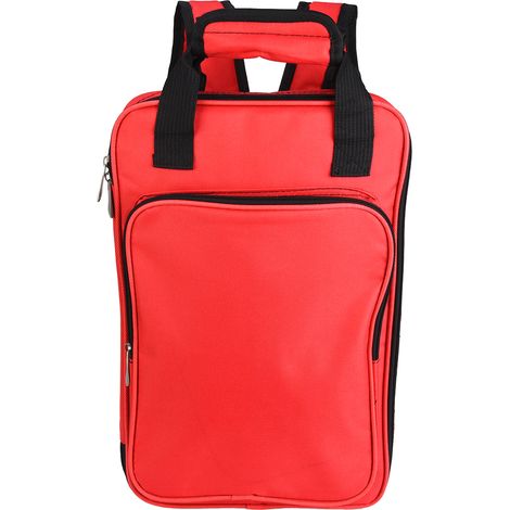 Housse pour baguettes de batterie en coton épais, multifonctionnelle, rouge, à double sangle (1/5)