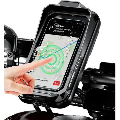 Support de téléphone étanche pour vélo - Avec pare-soleil et écran tactile - Rotation à 360° - Convient aux téléphones de 4,0 à 6,7 pouces (1/5)