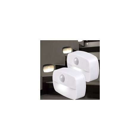 LED-Nachtlicht, [2 Stück], automatisches Ein-/Ausschalten, PIR-LED-Nachtlicht, Wandleuchte, Bewegungsmelder, Schrankleuchten, sichere Lichter für Treppen, Flur, Badezimmer, Küche, Kleiderschrank [Ener (1/5)