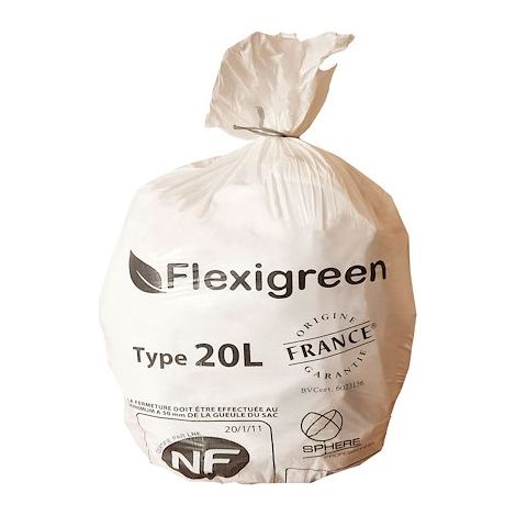 Sac poubelle 20 litres blanc - paquet de 500 (1/3)