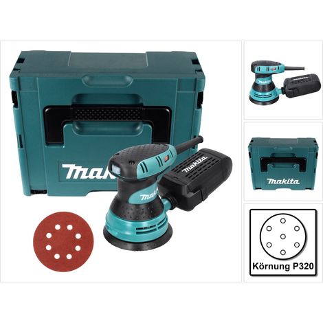Makita BO 5031 Exzenterschleifer 300 Watt 125 mm + 50x Schleifpapier K320 + Makpac