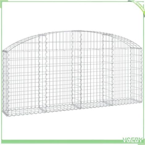 Panier de gabion arqué - FAFEICY - 153464 - 200x30x80/100 cm - Fer galvanisé - Fil 3,5 mm (1/4)