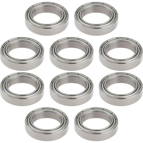 Pack of 10 Sealed Steel Ball Bearings 6701ZZ, Inner Diameter 12 mm, Outer Diameter 18 mm, Thickness 4 mm, 12 x 18 x 4 mm, Double Metal Shielding (1/5)