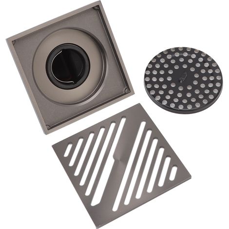 Tuyau d'évacuation carré pour douche, extra épais, en acier inoxydable, pour salle de bain et cuisine, gris (1/5)