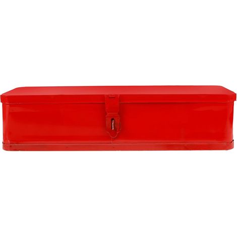 Boîte à Outils en Métal Rouge Grande Capacité, Fer Robuste pour Outils Bien Protégés, Design Élégant et Fiable pour Rangement Mécanique Automobile (1/5)