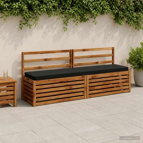 Coussins de banc 2 pièces VUGHT 2 pc 100 % polyester Noir (1/5)