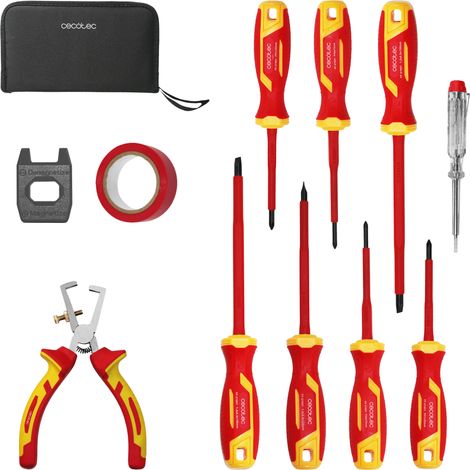 Cecotec Juego de Destornilladores y Alicates Aislados HardGyro 12 SafeVolt Magnetic. Aislados 1000V, Certificado VDE y GS (1/3)