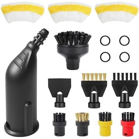 Set mit 16 Zubehörteilen für Kärcher Easyfix SC1 SC2 SC3 SC4 SC5 Dampfreiniger: Verlängerungsdüse, Fugenbürste, Rundbürste, Schaber, Dichtmittel, Mikrofasertücher