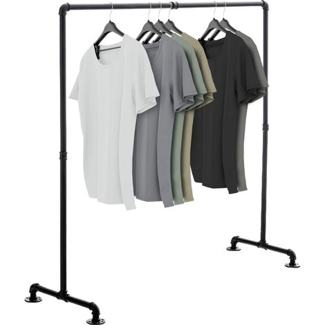 Perchero Jersey Estilo Industrial Negro 150 cm