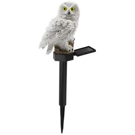 Solar-Gartenlampe, Gartendekorationslampe, wasserdichte Solar-Außenleuchte für Wege, Rasenflächen, Höfe, Eulen-Gartenlampe (Weiß)