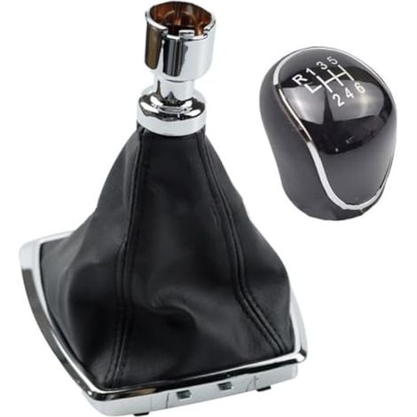 Pommeau de levier de vitesses chromé à 6 rapports + soufflet pour Ford Kuga CMax rehausse le style intérieur de votre véhicule (1/5)