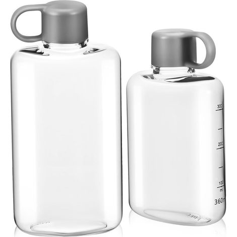Stück – Tragbare, flache Wasserflasche – Ideal für Reisen – für Outdoor-Aktivitäten – Auslaufsicheres Tritan-Design – Leicht – Praktisch für Sport (1/5)
