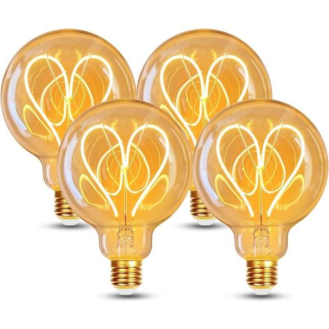 Ampoule E27 Vintage Dimmable 4W G95 Ampoule LED E27 Blanc Chaud 2700K 360LM Edison Décorative Rétro Ampoule - Lot de 4 (1/4)