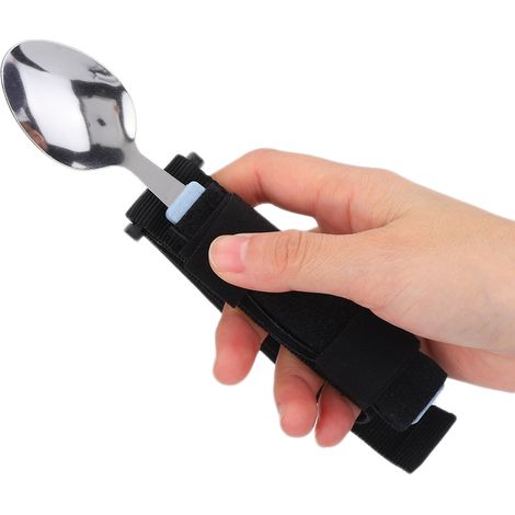 Cuillère de soins pour personnes âgées, arthrite, patient handicapé, ustensile de cuisine avec sangle auxiliaire (1/5)