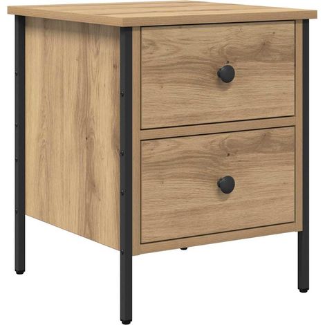 Cabinet de chevet,Table de chevet,Table de nuit avec tiroir chêne artisanal 40 x 42 x 50 cm CFW425141 (1/5)