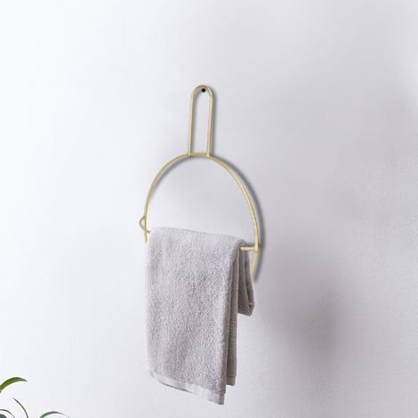 Wandmontierter Handtuchhalter mit Ringhalterung für das Badezimmer (Gold) (1/5)