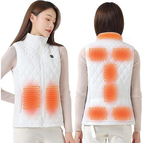 Bseical Gilet Chauffant Pour Femme,Gilet Chauffant Electrique USB,Hiver Lavable Chauds Gilet Chauffé Avec 3 Températures Réglables,Vêtements Chauffants,Veste Chauffante,Heating Vest,Veste Ski (1/5)